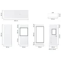 Systeemkantoor PREFAB-6: modulair, 2 ramen, 1 deur