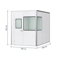 Systeemkantoor PREFAB-6: modulair, 2 ramen, 1 deur